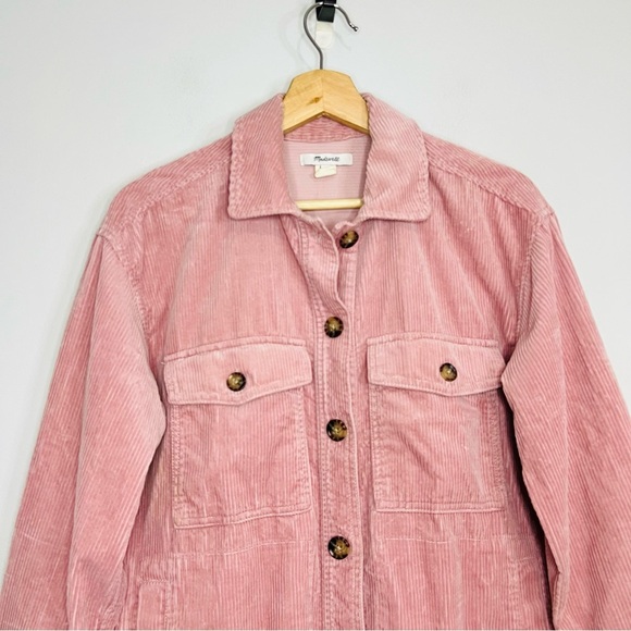 MADEWELL Pink Corduroy Button-Up Shirt jacket size xsmall - Picture 3 of 5